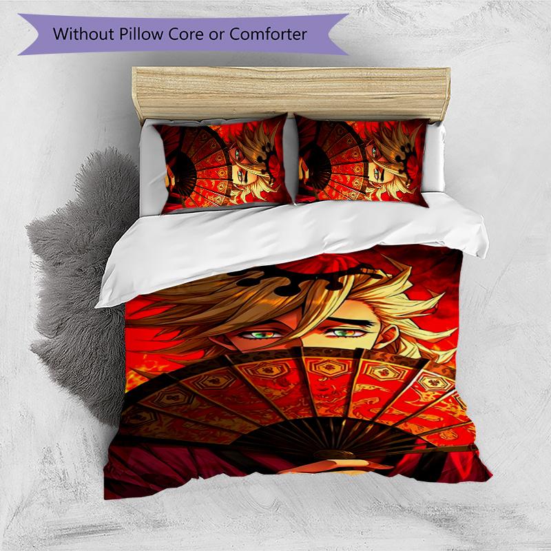 3pcs douma1 Design Cover Set - HD Printed Bedding with 1 Cover and 2 Pillowcases - Perfect for Home and Dorm Decor