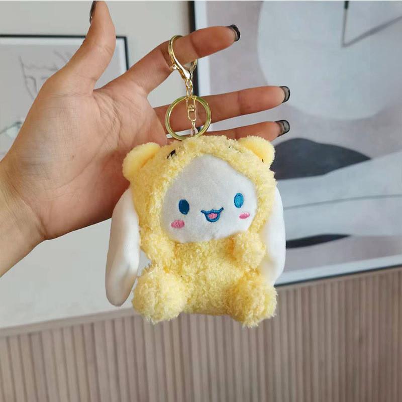 Adorable Plush Keychain Toy Cute Cinnamon Dog Animal For Backpack Couple Gift