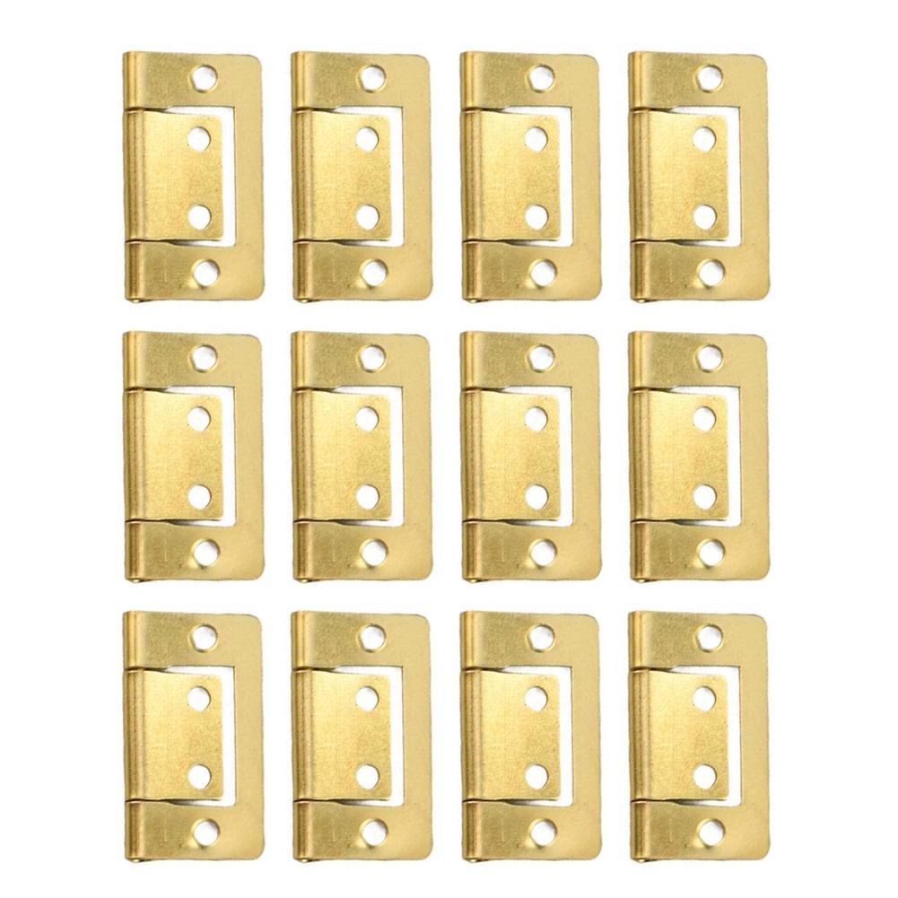 Set of 12 Metal For Cabinet Door Hinges 38x21mm for Furniture and Shutters with Pre Drilled Holes for Secure Mounting
