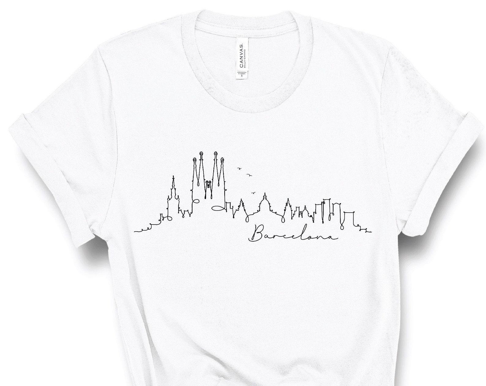 Barcelona Spain T-Shirt, Barcelona Skyline, Trendy Shirt, Spain Travel, Travel T-Shirt, Tourist Souvenir, Europe Gift, Vacation Shirt,UNISEX 3XL