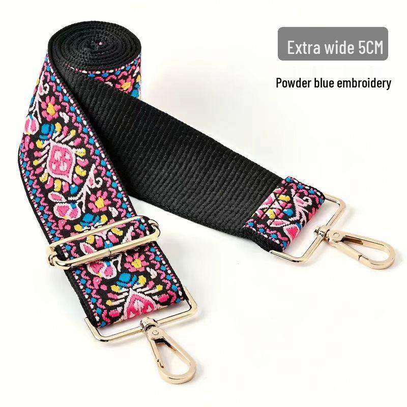 Nastavitelný Barevný Plátěný Popruh na Tašku - Široký, Protiskluzový Náhradní Crossbody Popruh pro Dámské Tašky