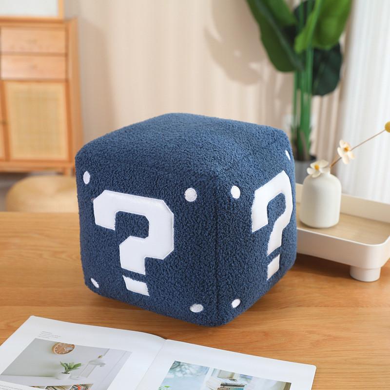 Mario Question Mark Box Plush Toy Cartoon Stuffed Doll Room Sofa Gift Decoration