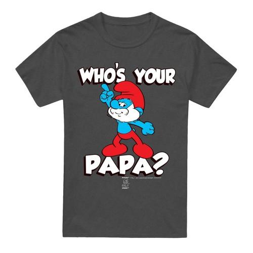 The Smurfs Unisex Adult WhoÂ´S Your Papa Smurf T-Shirt