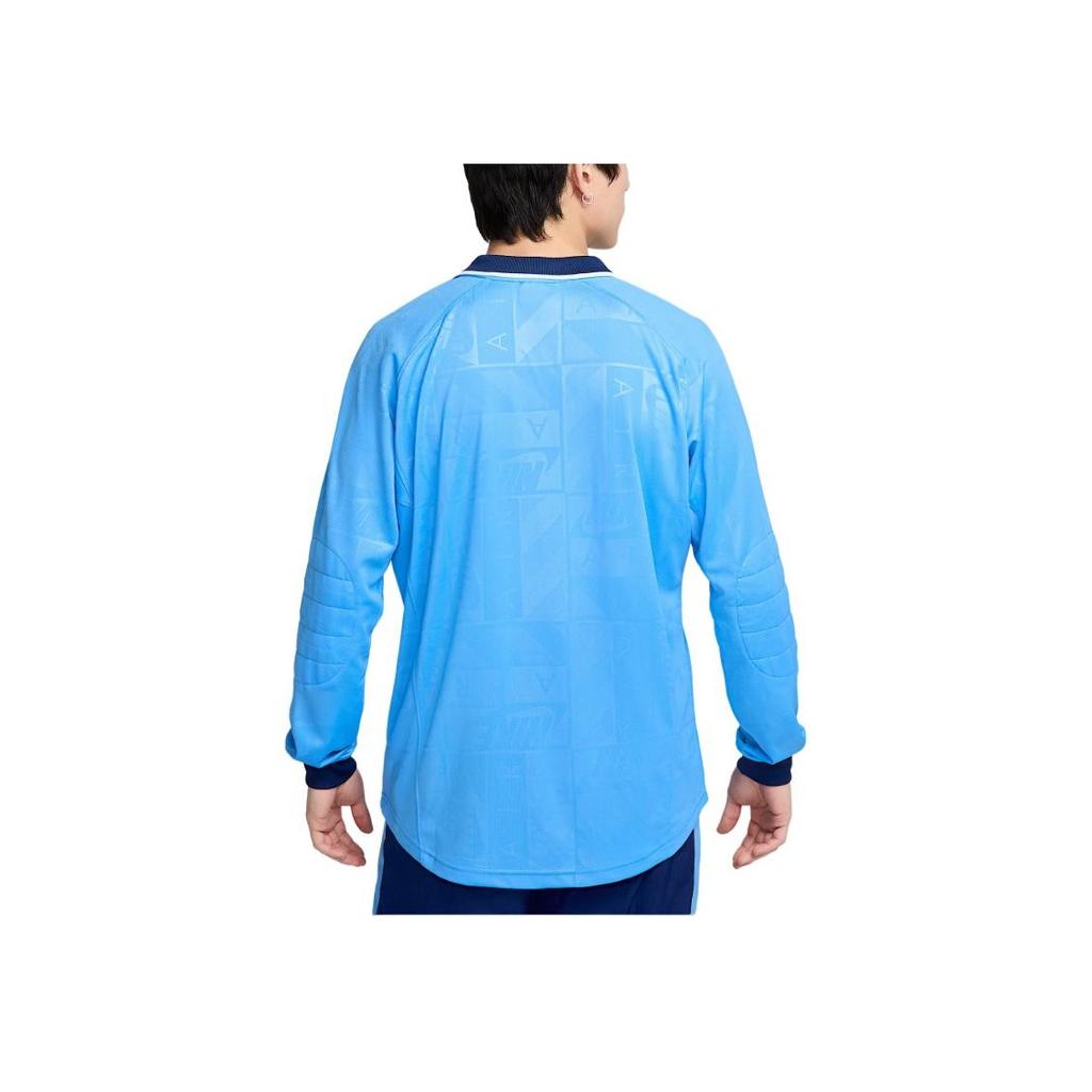 Nike Allover-Logo Locker Sitz Langarm Fußballshirt Herren Tops Hellblau HM8988-412