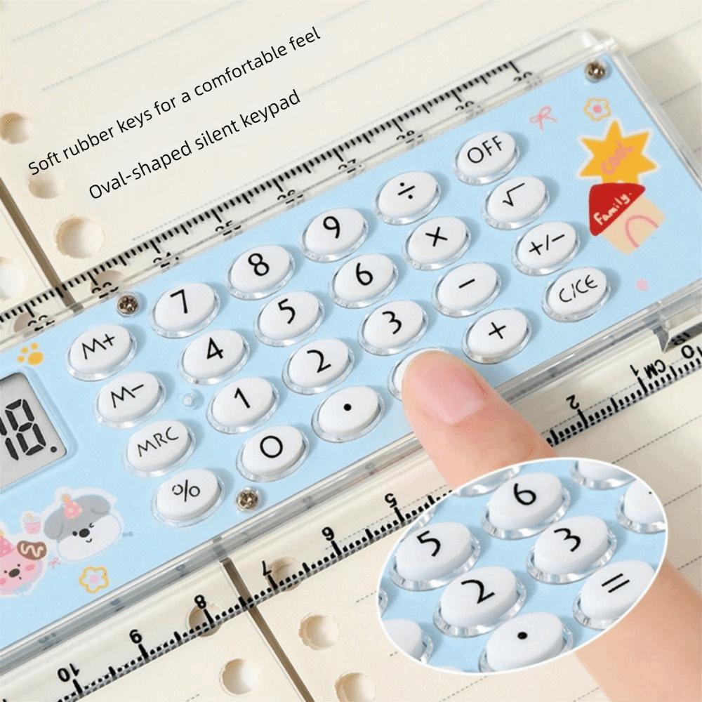 30 Cm Measurement Cartoon Cutter Measurer 8 Digit Calculation Clear Scientific Calculator Multi-function Ruler