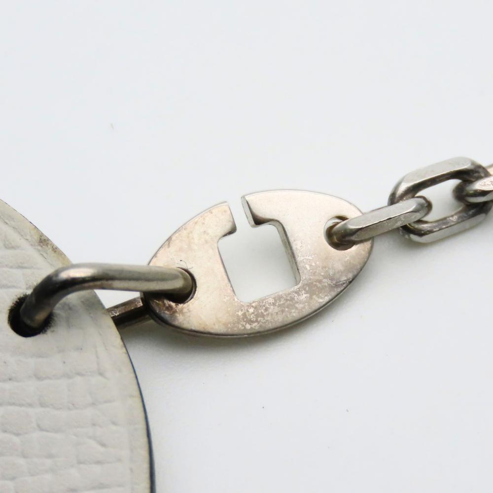 Used HERMES Bag charm Panda animal leather/Silver925 white black Accessories
