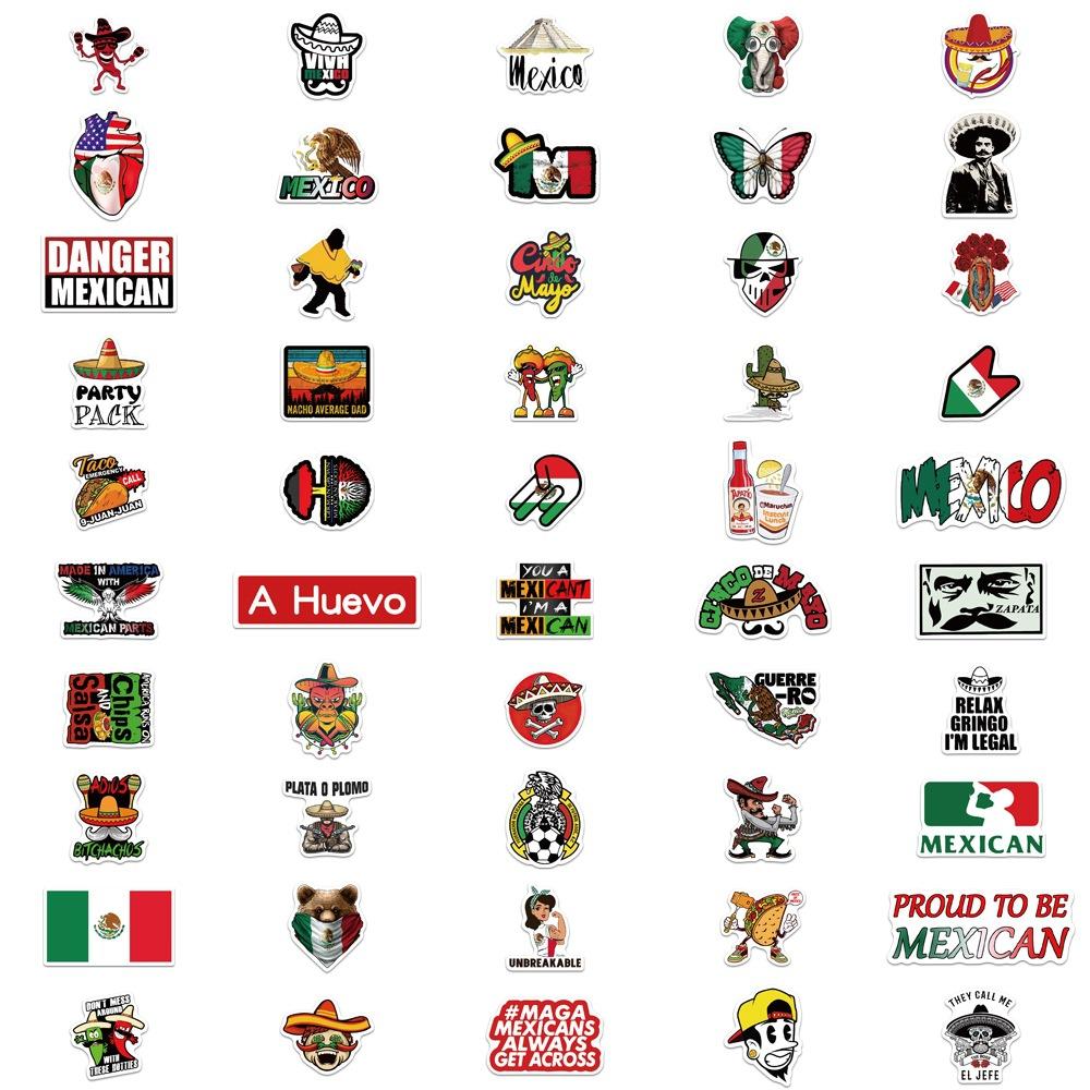 100Pcs Mexico Style Food Stickers for Skateboard Snowboard Laptop Luggage Decals Diary Backpack Stationery Staicker