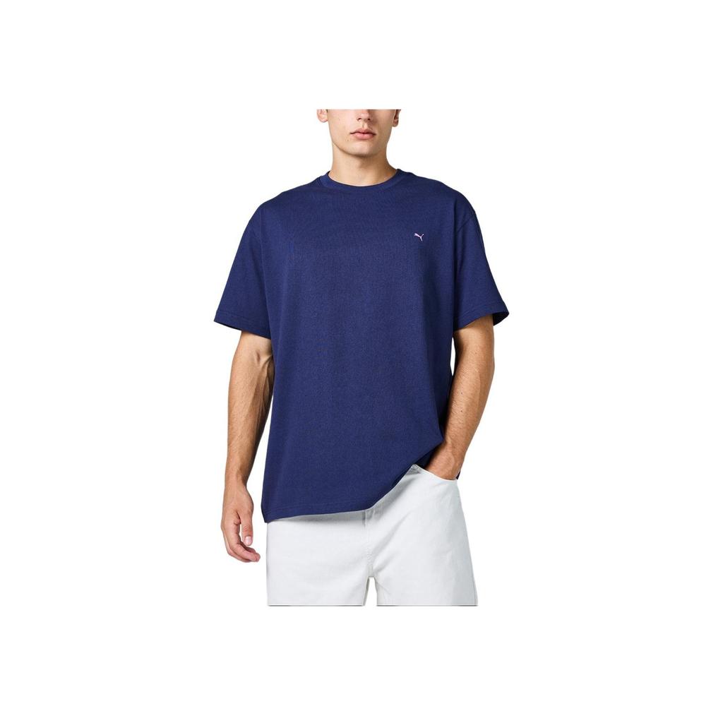 Puma Fashionable Comfortable Versatile Short Sleeve T-Shirt Men Tops Dark-Blue 624048-16