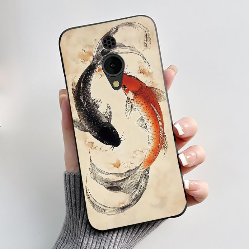 Hülle Für Nokia 150 2G 2023 TA-1582 Hülle Ästhetisch Luxuriös Niedlich Cool Jungen Mädchen Schwarz Matt Weiches TPU Vollschutz Rückseite