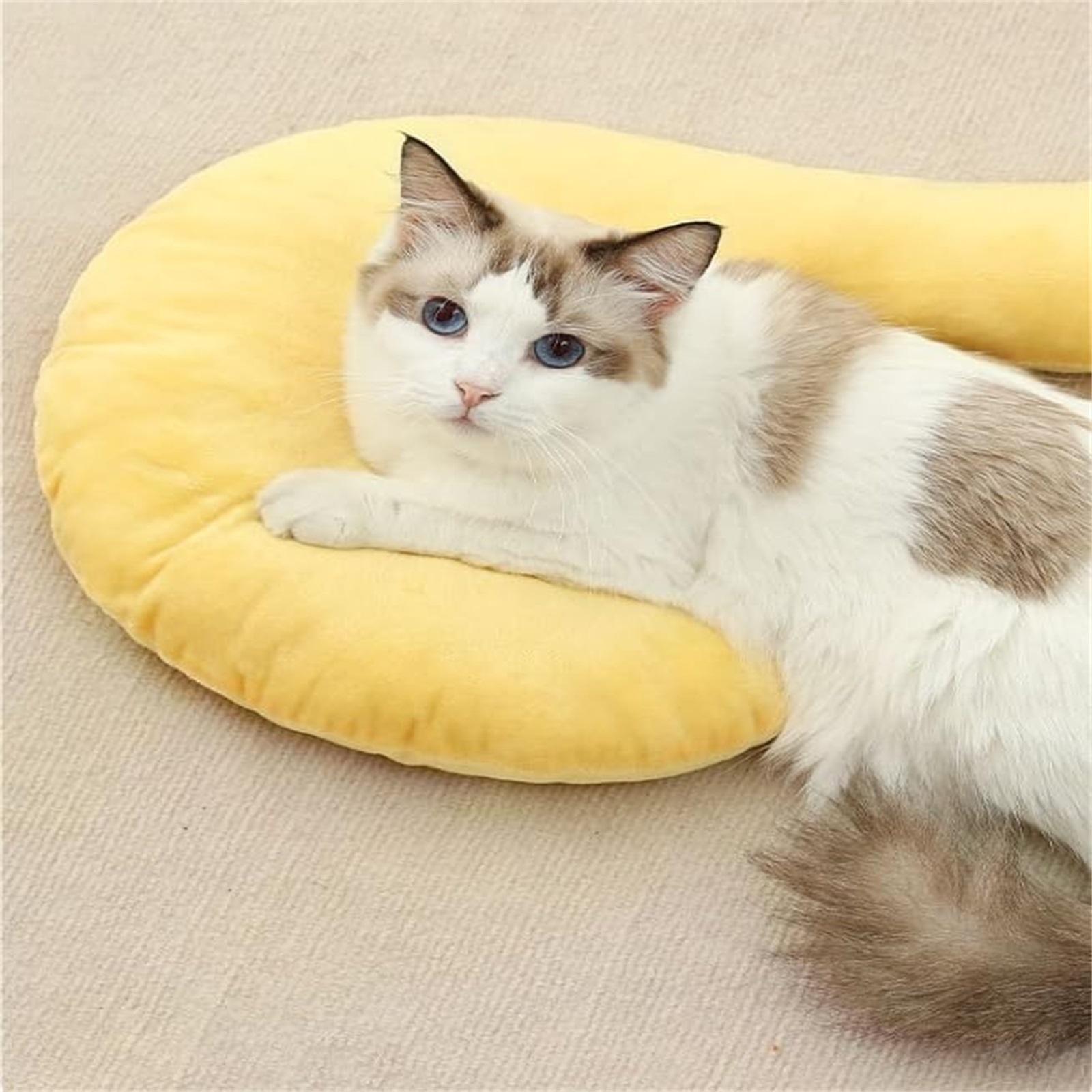 

Question Mark Shaped Plush Pet Pillow, Large Soft Cushion for Cats, Yellow and Blue (Yellow) one size