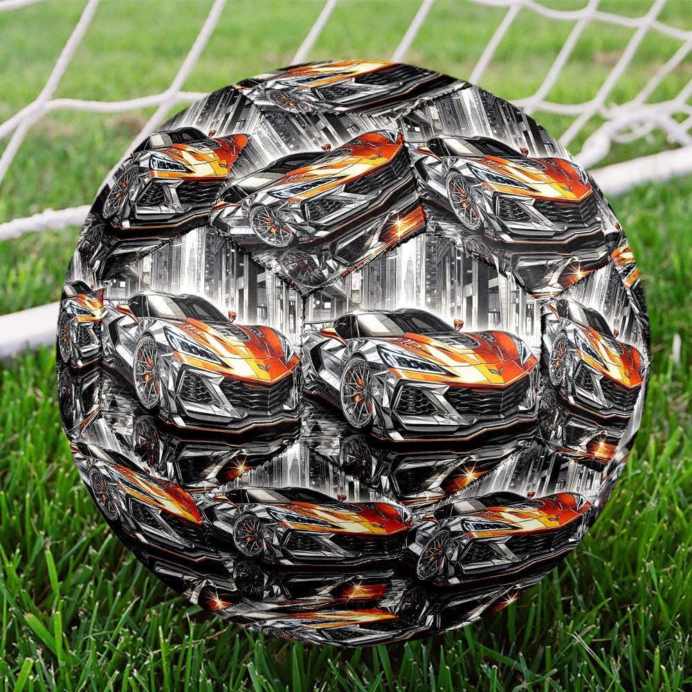 Sports car Print Size 5 Soccer Ball, Standard Match Football for Sports Game and Team Practice, Ideal Gift for Soccer Fans
