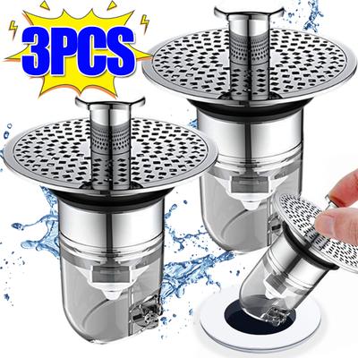 3/1PC Uniwersalna umywalka łazienkowa Pop-Up Bounce Core Zlewozmywak do włosów Filtr odpływowy Korek do wanny Sitko do umywalki Akcesoria łazienkowe