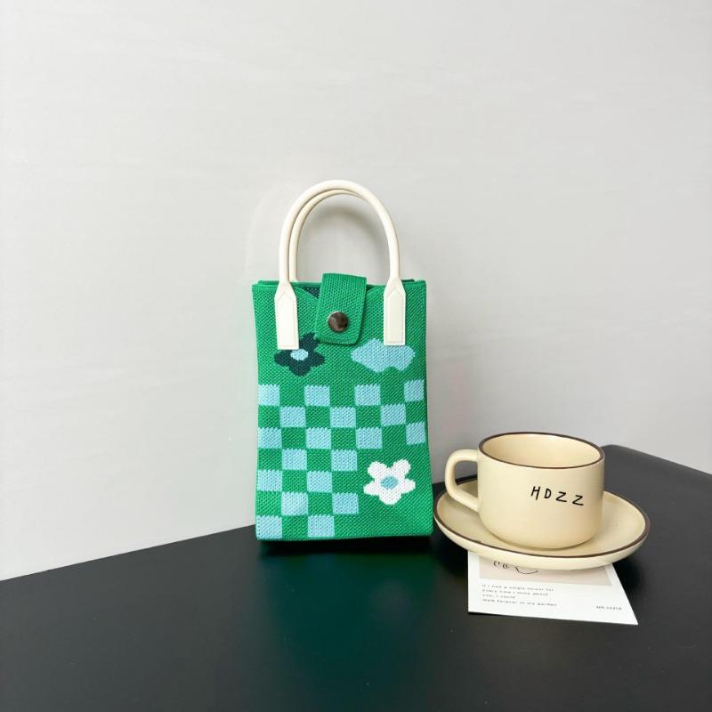 Mobile phone bag flower knitted bag niche versatile shoulder messenger bag trendy tote bag flower knitting