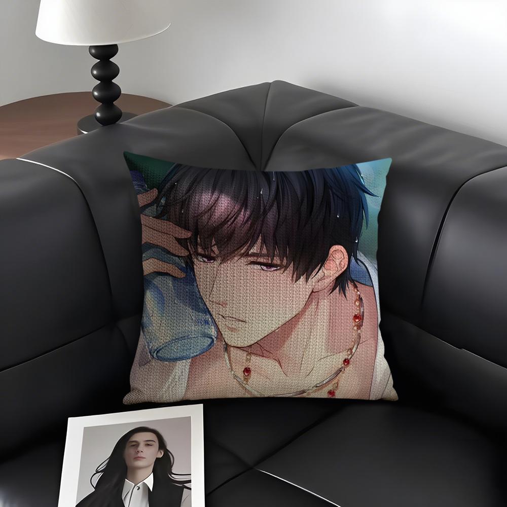 Mr Love Queen S Choice Lucien Cushion Cover Natural Linen Organic Fabric Double-Sided Printing Sofa Home Decor Gift Pillow Case Peach skin 18*18(CM)-1Pcs