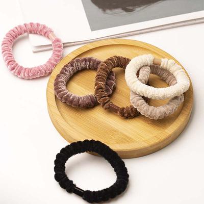 New Winter Solid Color Plush Hair Rope for Women Girls Simple Elastic High Ponytail Rubber Band Hair Accessories