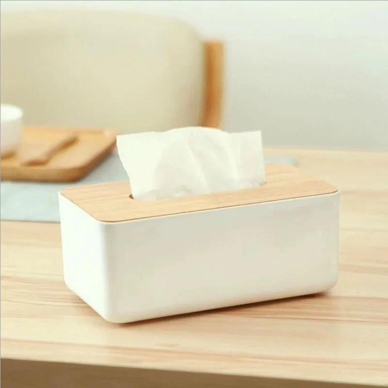 Bamboo Tissue Box Accessories Simple Living Room Dining Table Coffee Table Tissue Box Desktop Storage Kitchen Storage