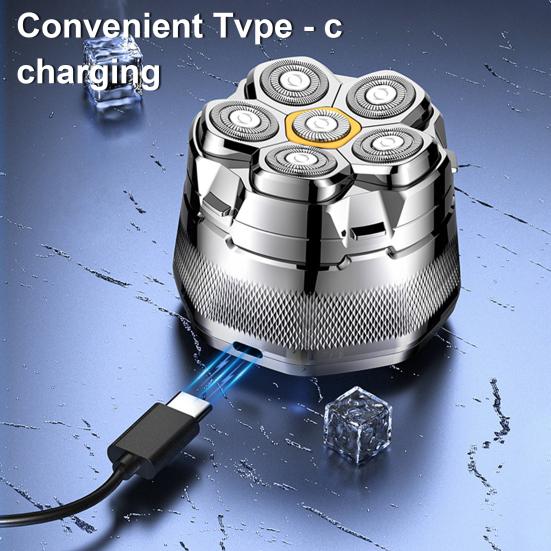 Electric Shaver IPX8 Waterproof Wet Dry Technology 6D Floating Head Quick Shave Magnetic Design LED