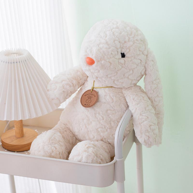 Cute Long-Eared Bunny Doll Plush Toy Little White Rabbit Doll Children Sleep Soothing Pillow Rag Doll
