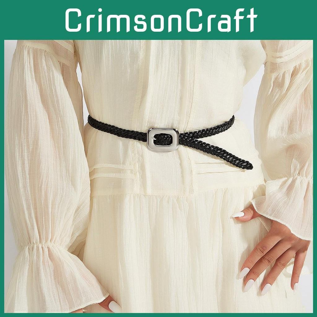 Pu Womens Casual Leather Belt With Woven Pattern And Alloy Buckle Daily For