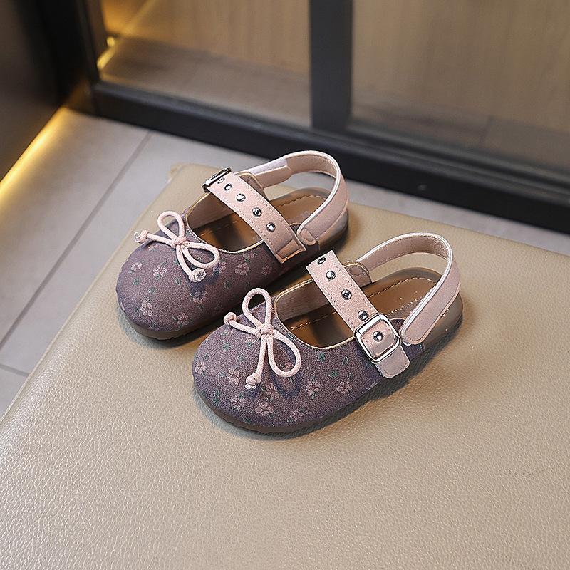 

Spring new children s shoes genuine anti slip toe cap sandals children s Velcro summer toe cap rubber 34 фіолетовий