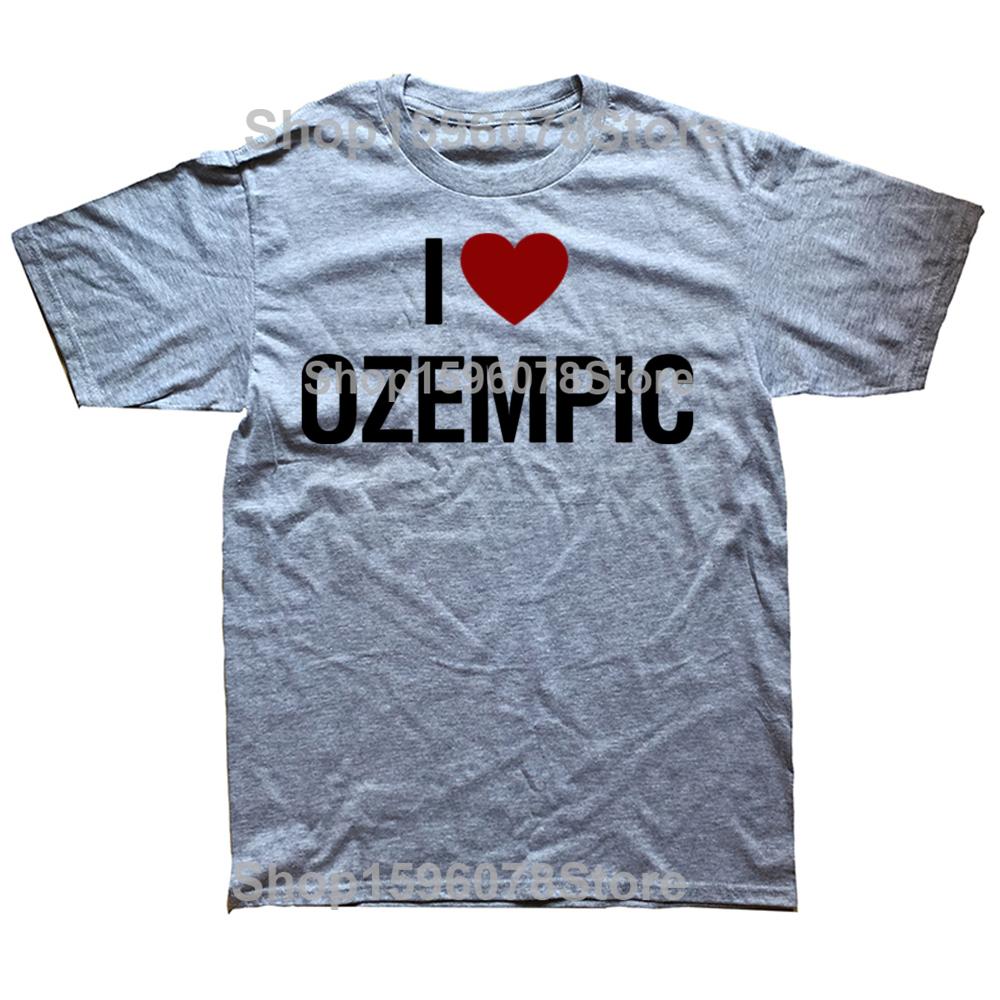 Funny I Love Ozempic Classic T Shirts Men Women Pure Cotton Humor Streetwear Tee Shirt Short Sleeve Unisex Loose Clothing