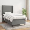 Maison Exclusive - Slatted Bed Base with Mattress Dark Grey 90x200 Cm Fabric