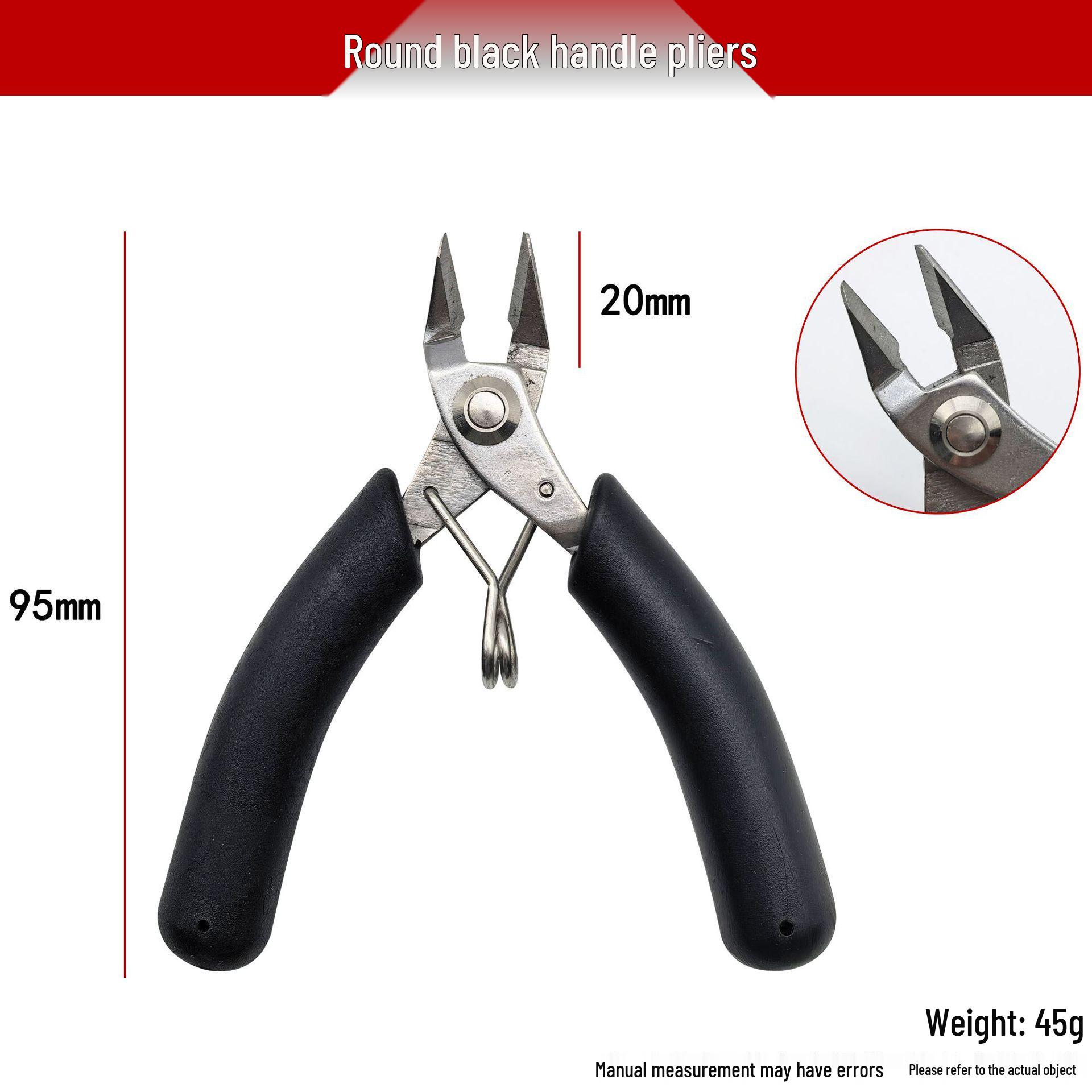 DIY Handmade Wire Wrapping Jewelry Tool Set: Diagonal, Industrial Grade Water, Needle Nose, Round Nose, and Angled Jaw Pliers.