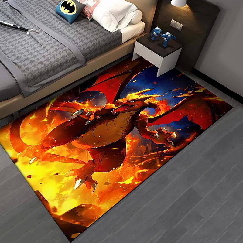 

P-P0kem0n C-Charizard Cartoon Dragon Printed Carpet Living Room Bedroom Mat Sofa Kids Room Large Area Decorative Rug Potdemiel 40cm x 60cm