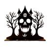 Halloween Candle Holder 2D Witch Pumpkin Cutout Tabletop Decoration for Party