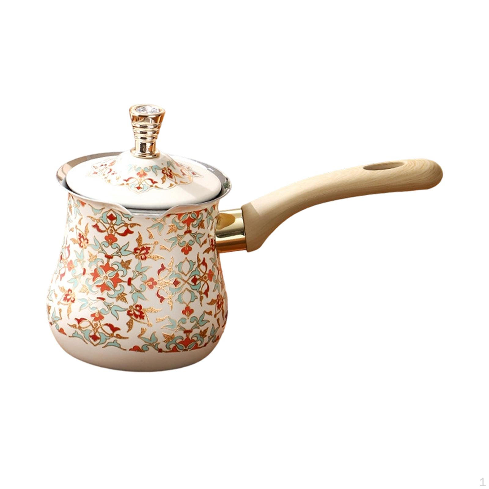 

Coffee Pot Stainless Steel Long Handle Butter Warmer Chocolate Melting Multipurpose Turkish 720ml