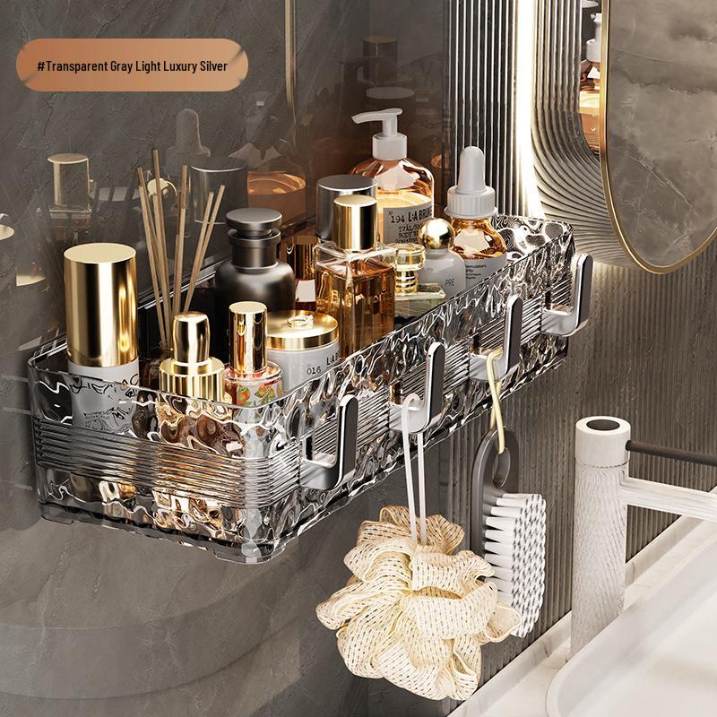 Punch-Free Wall-Mounted Bathroom Shelf for Storage and Organization