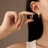 GEMCHIC Women's Minimalist V-Shape Stainless Steel Stud Earrings for Daily Wear