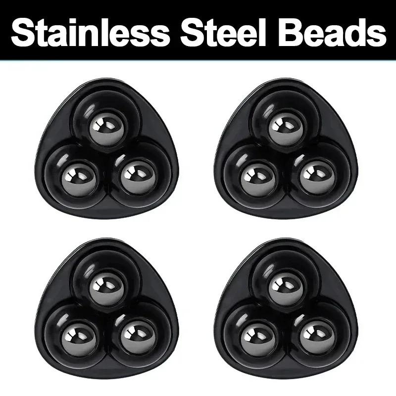 

Мобильная клейкая универсальная роликовая опора, универсальное колесо, мебельный столик для кофе, без перфорации, клейкая роликовая опора, вращение 3 Beads-Black,12pcs