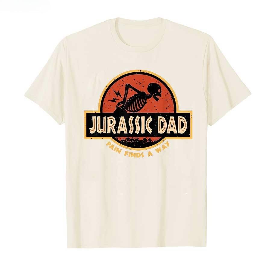Dolore del Papà Giurassico Trova un Modo Divertente Sarcastico Scheletro Maglietta per Uomini Donne Magliette in Cotone Manica Corta Top Casual Larghi