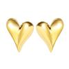 18K Gold Stainless Steel Heart Stud Earrings - Trendy & Exquisite Women's Jewelry