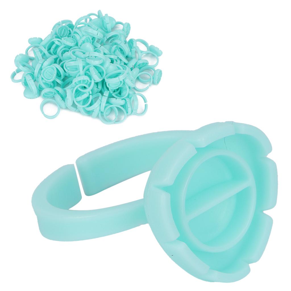 100pcs Lash Glue Holder Ring Cup Eyelash Extensions Quick Blossom Cup Lash Organizer ToolWhite