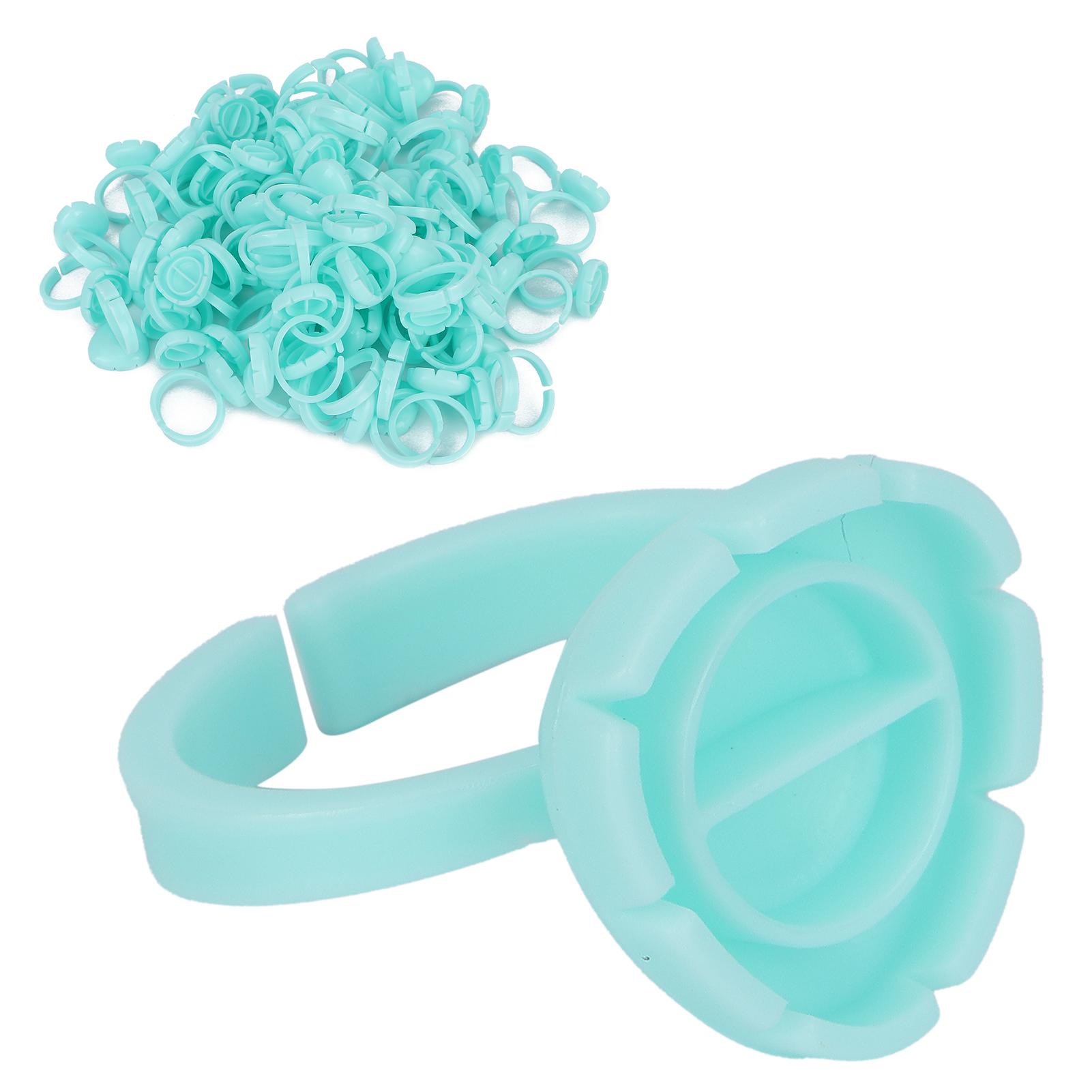 

100 шт. Кольцо-подставка для клея для ресниц, чашка для быстрого раскрытия, инструмент для органайзера для ресниц, белый светло-синий