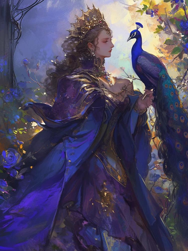 5D Diy Diamond Painting Colorful Fairy Peacock Full Round Square Mosaic Embroidery Cross Embroidery Set Home Decoration Gift