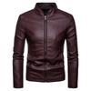 Mens PU Leather Biker Jacket With Letter Print Casual Fit Plus Size Wear
