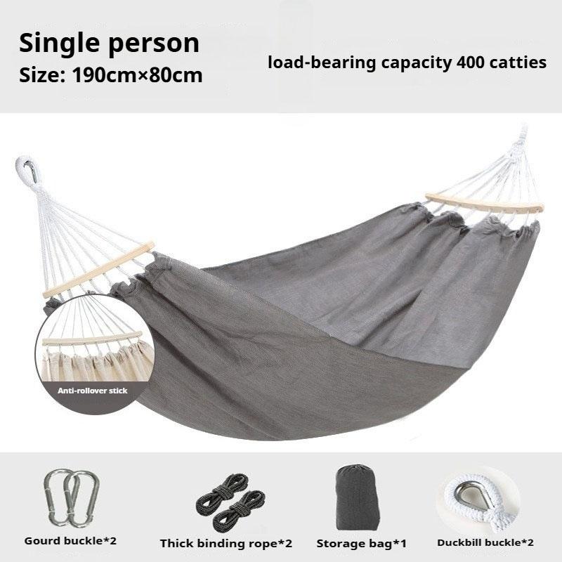 

Hammock outdoor swing, anti - rollover for outdoor picnic, beach camping. Suitable for indoor use at home, for single or double светло-серый