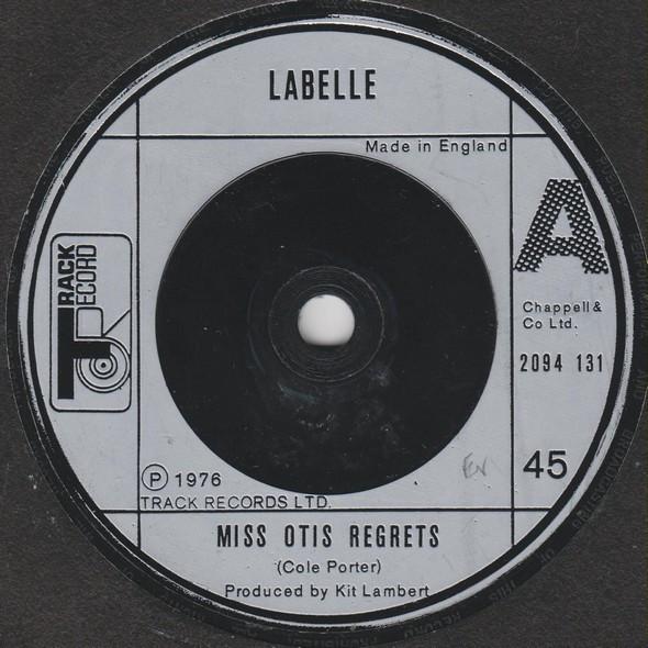 

7-дюймовая пластинка LABELLE Miss Otis Regrets 2094131 Track Record 1976 UK SoulFunk Б/у