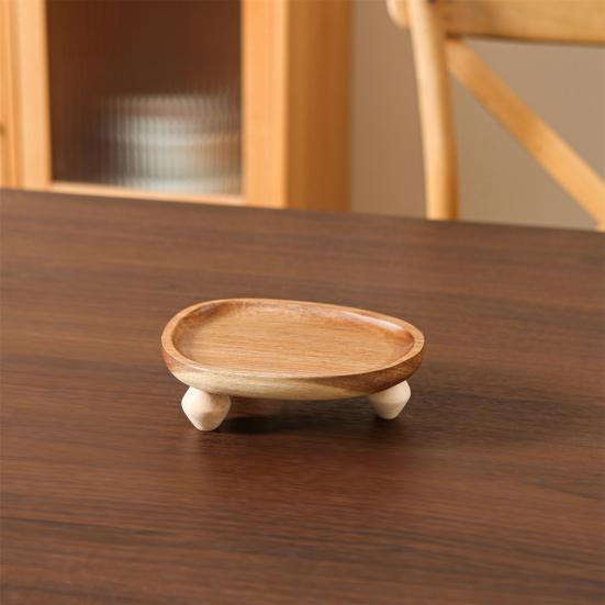 Dřevěný servírovací podnos Malý podnos na občerstvení Rustikální nepravidelný podnos na dezerty Dekorativní podnos pro rostliny, svíčky, klíče, šperky, hodinky