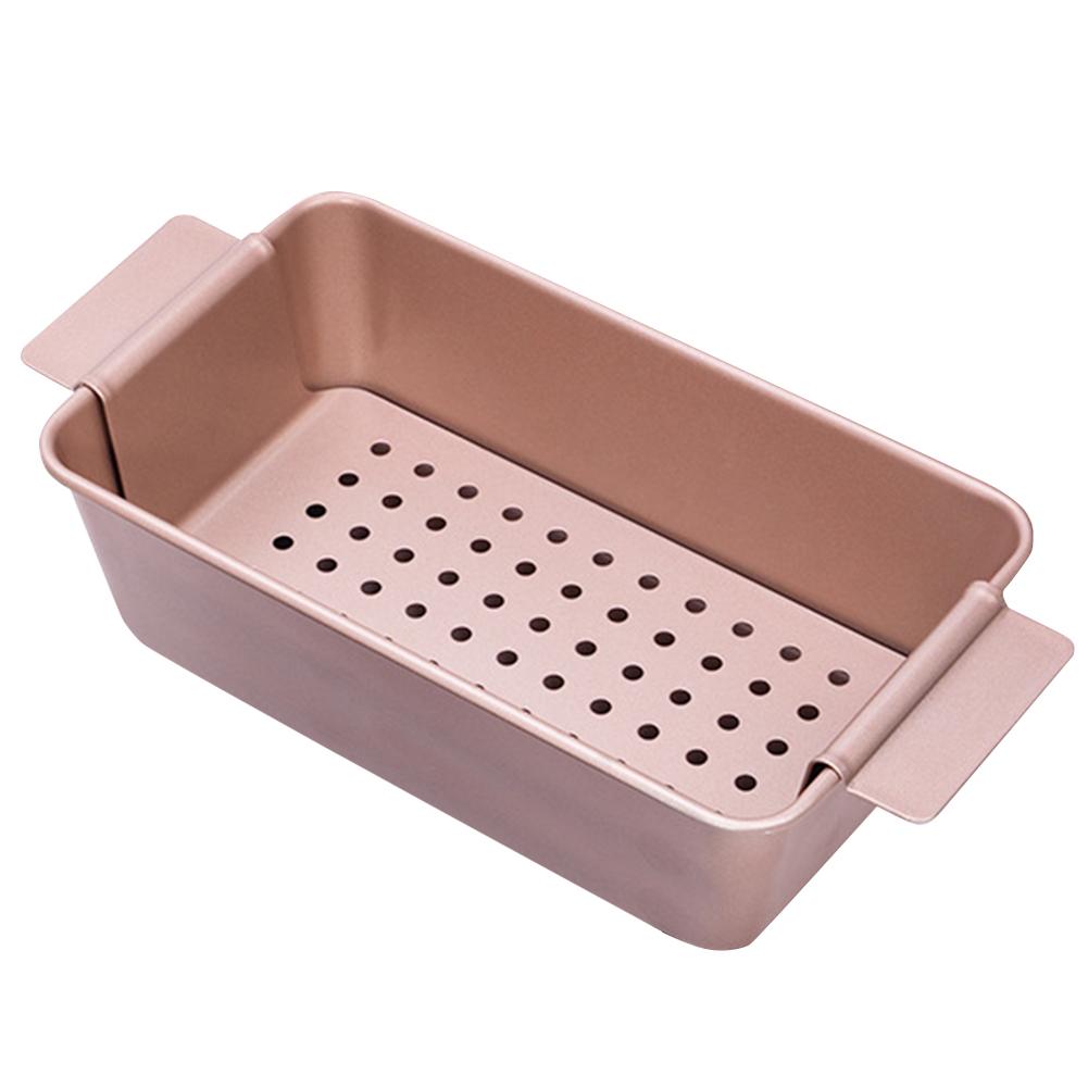 Meat Pie Metal Baking Pan W/ Detachable Drain Tray Toast Mold Household Bread Pan Nonstick Bread Bake Mold for Baked Loaves