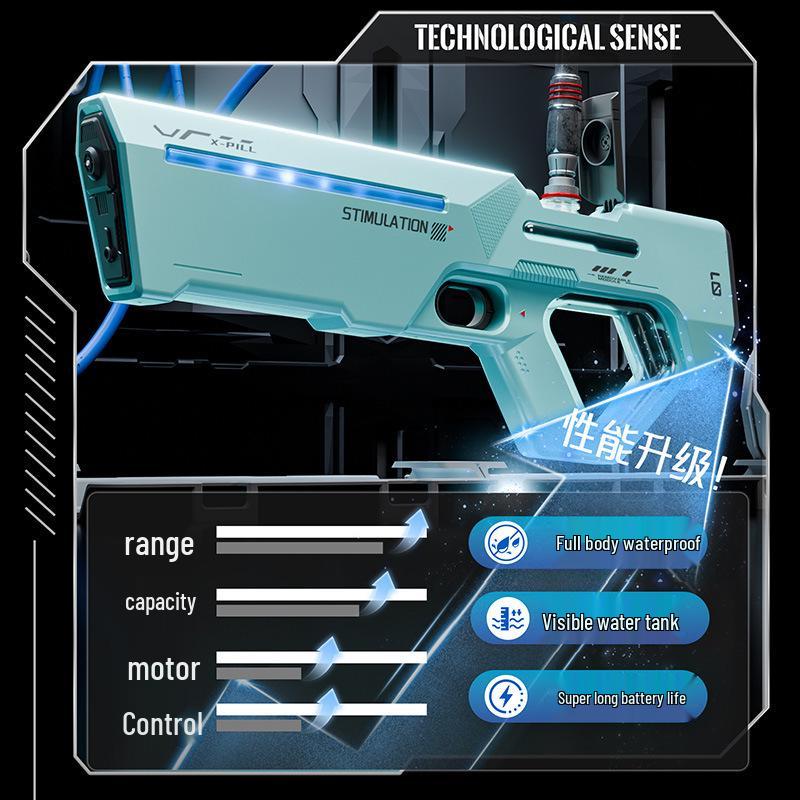 Automatic Electric Water Gun - Long Range, Large Capacity, Continuous Fire for Kids' Splash Festivals & Beach Fun