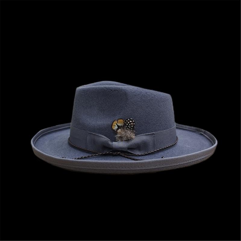 Vuxen Trilbyhatt Bekväm Fransk Stil Bandhatt Rephatt Vuxen Festival Party Festival Formell Samling Fedorahatt