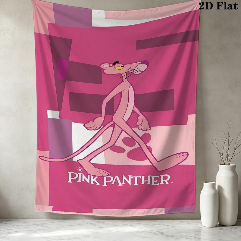 Pink Panther Wall Tapestry Aesthetic Wall Hanging Printed Fabric Blanket Decorative Tapestries For Bedroom Living Room Home Decor