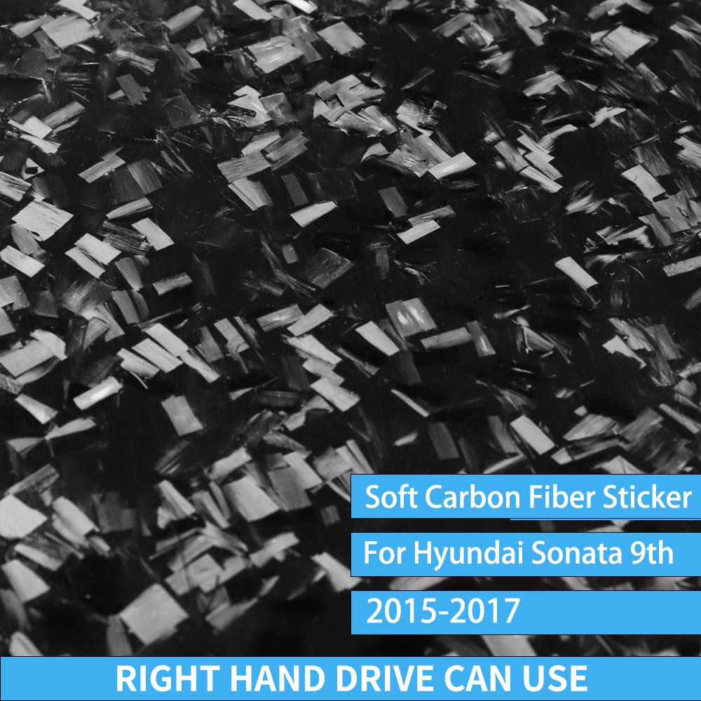 For Hyundai Sonata 9 2015 2016 2017 Glove Box Handle Real Carbon Fiber Sticker Car Interior Accessories