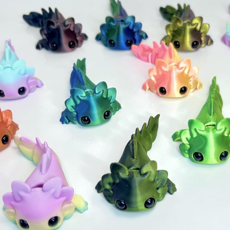3D Printed Salamander Figures Multi-Joint Movable Simulation Eyes Kids Toy Home Living Room Desktop Decoration Children Gift