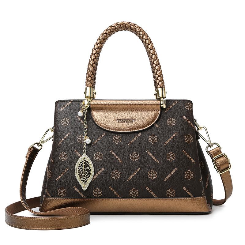 Borsa a mano Classica Fiori Vecchi Borsa per Mamma di Mezza Età Borsa Tote Fashion a Contrasto Borsa da Pendolare Premium a Grande Capacità Donna