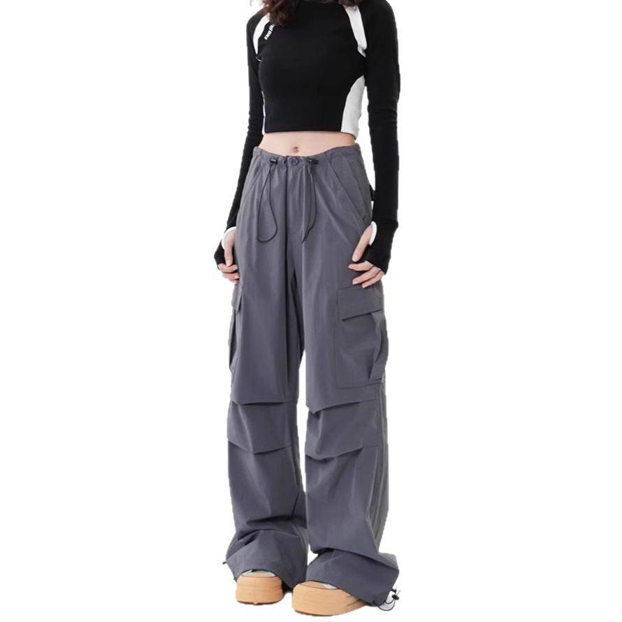 Women's Retro Paratrooper Pocket Overalls: Trendy, Loose, Wide-Leg Casual Pants